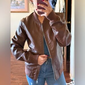 Ci Sono Brown Bomber Jacket